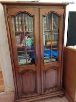 Meuble vitrine bois massif maron (image 1)