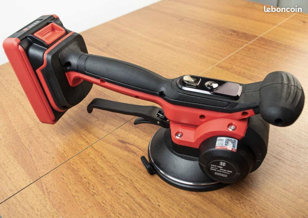 Ventouse Vibrante Carreleur – 6 Vitesses – Avec 2 Batteries & Mallette – Pose Carrelage, Nattes, Céramique – Soulève Jusqu'à 50 Kg – Outil Pro