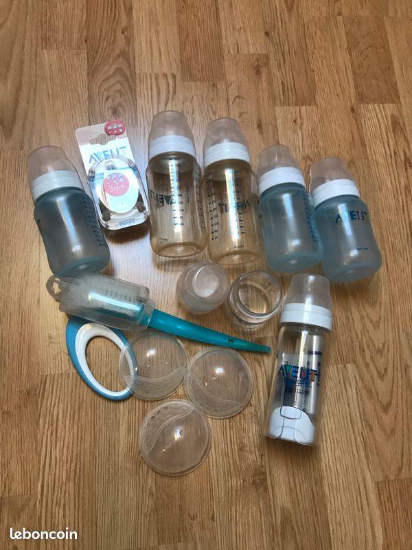 Lot 6 biberons avent et accessoires (image 1)