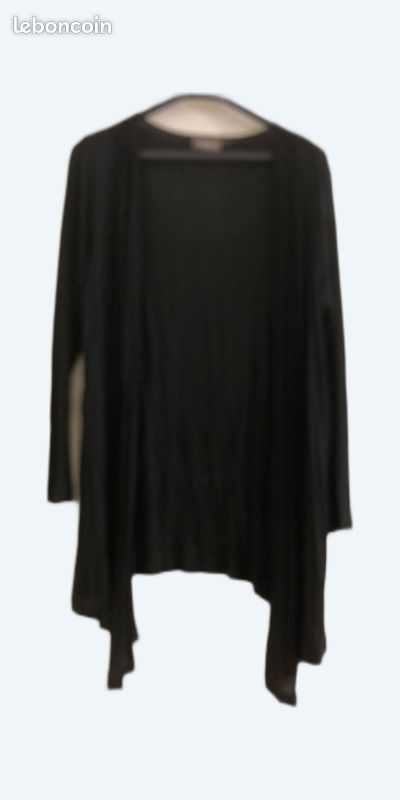 Gilet long noir en maille T50 grossesse (image 1)