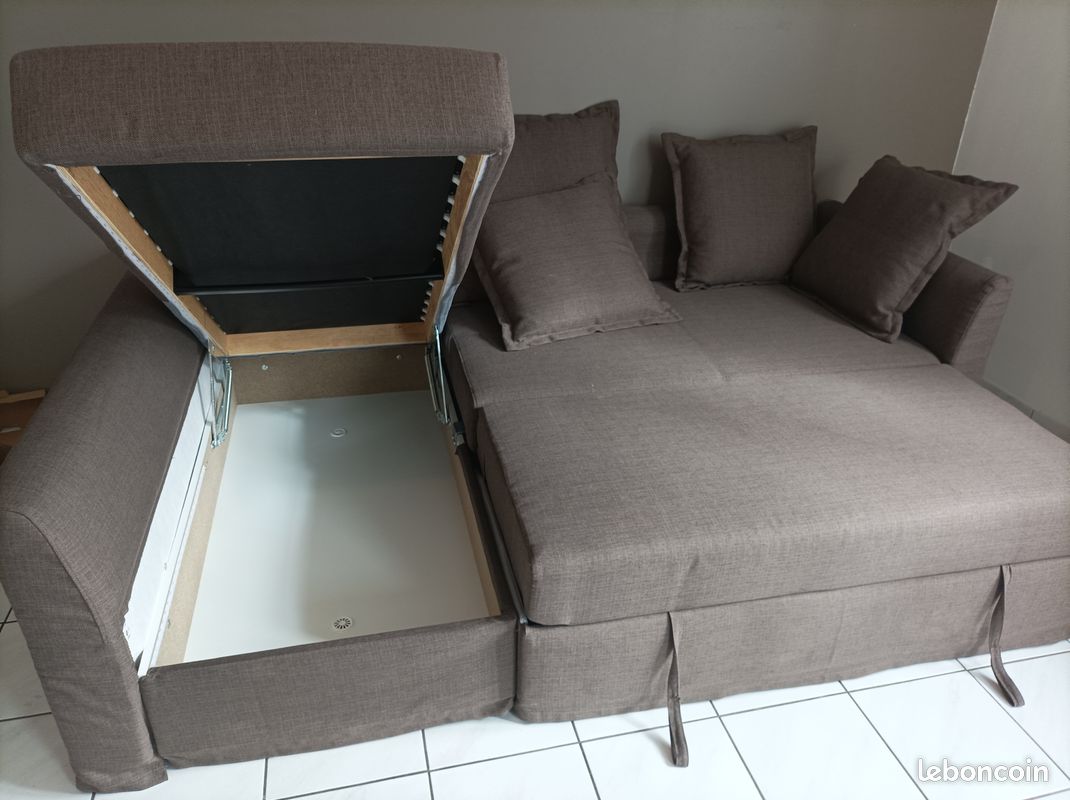 Canapé d'angle convertible IKEA tissus marron affaire à saisir (image 3)