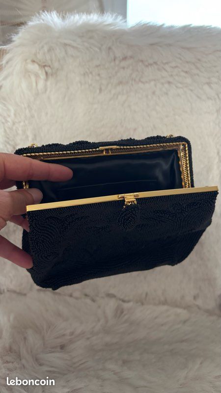 Sac perlé noir (image 6)