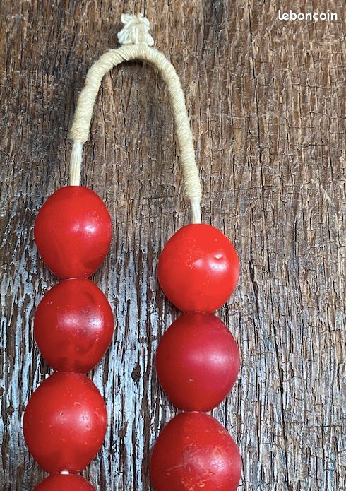 Perles Rouges -Pâte de verre ancienne MALI (image 2)
