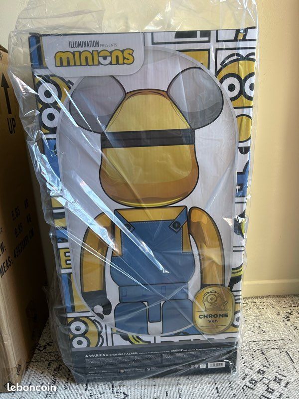 BE@RBRICK 1000% MINIONS Dave Chrome Version 2021 Medicom Toy Bearbrick