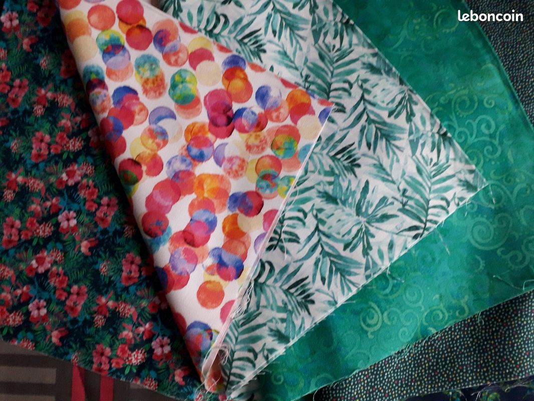 Lot 10 coupons tissu neuf 100 % coton pour couture (image 5)