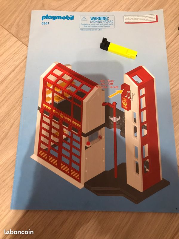 Lot Playmobil Caserne De Pompiers City Action 5361 - Avec Boîte Et Notice - Occasion