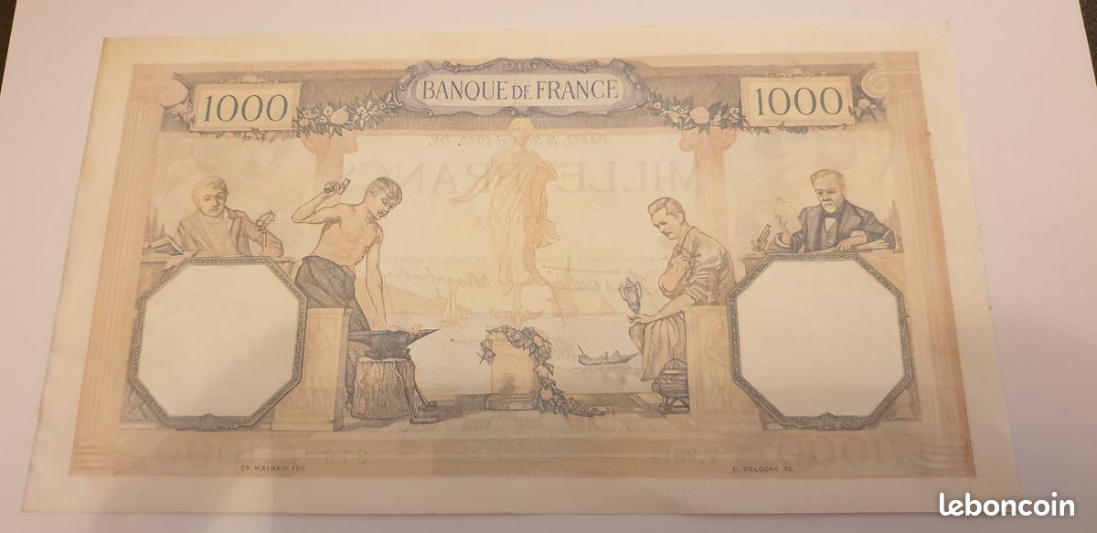 Billet BDF 1000Fr Cérès et Mercure (image 6)