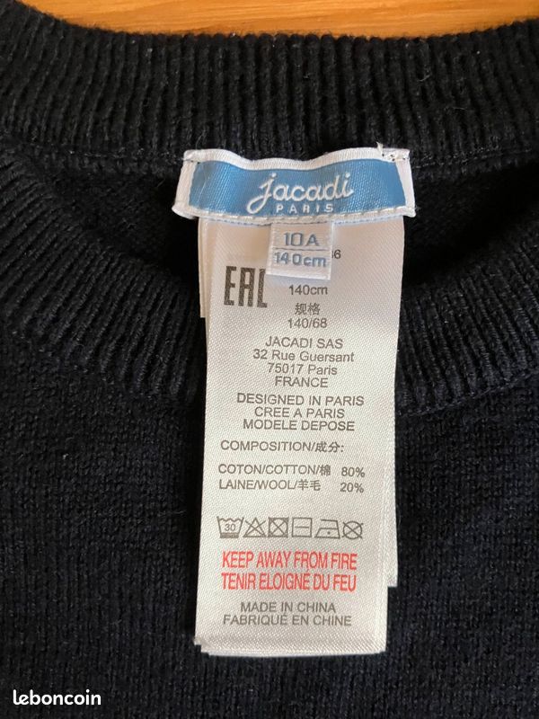 Pull Col Roulé Garçon Jacadi – Taille 10 Ans – Multicolore – Très Bon état