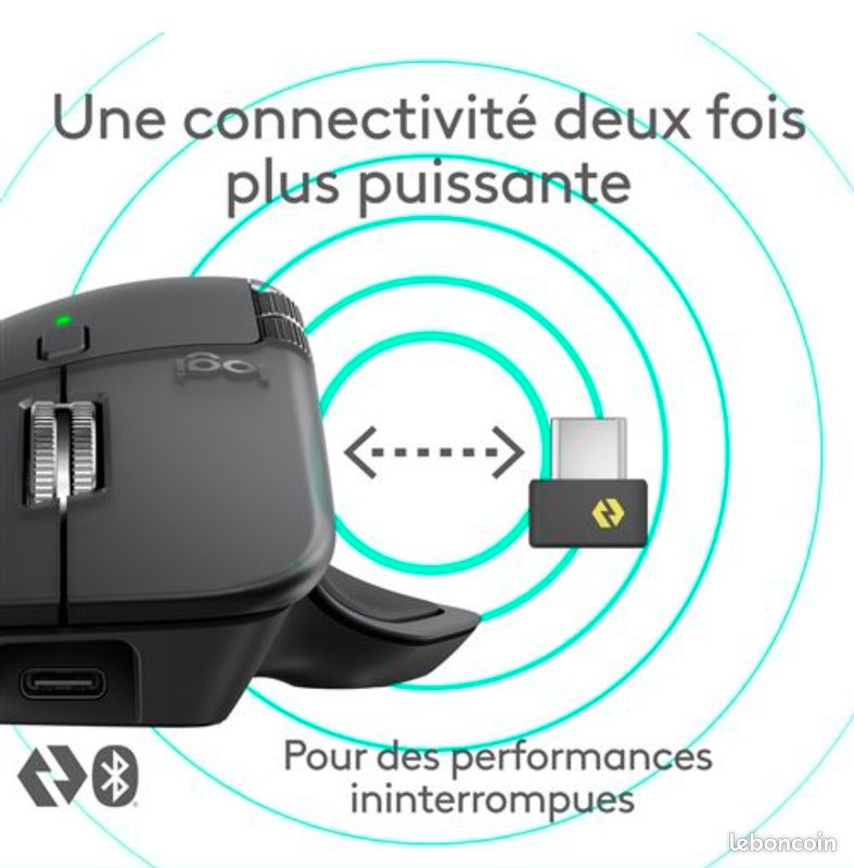 Logitech MX Revolution M-RBQ124 Black Wireless USB Receiver Cordless Laser Mouse