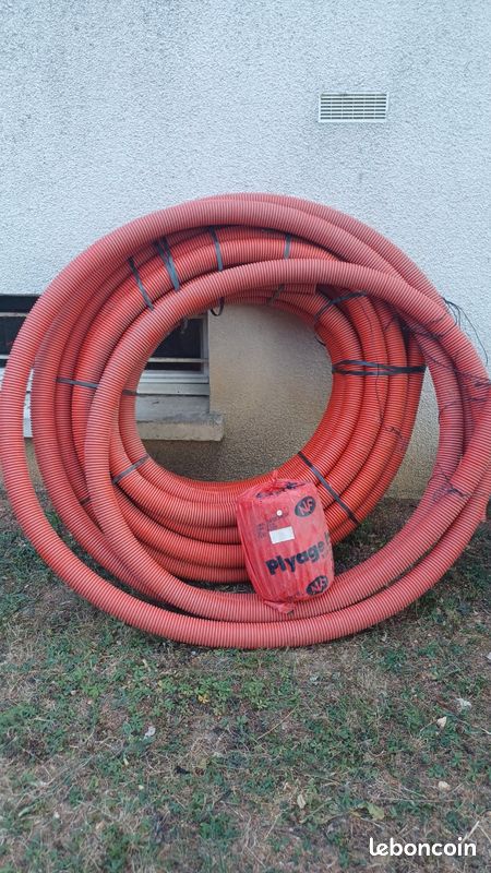 Bobine gaine rouge électrique 75 mm longueur 25m + grillage avertisseur + chute (image 3)