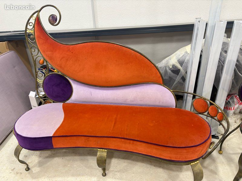 Banquette de créateur baroque fer forgé (image 1)