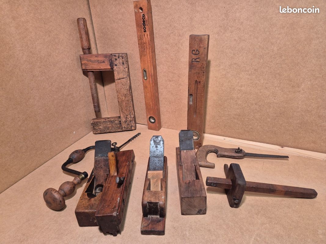 Lot de 10 anciens Outils Bois (image 3)