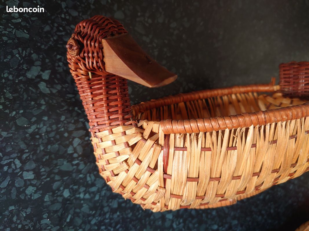 Panier En Osier Vintage Avec Anse, Format 27x19 Cm – Déco Nature Ou Rangement