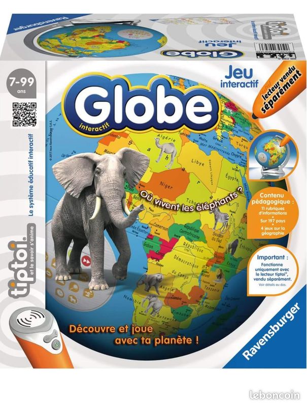 VENDU - Globe jeu interactif tiptoi – Tour du monde (Ravensburger) 7 - 99 ans (image 1)