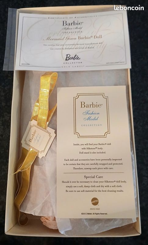 Barbie Collection Gold Label X8254 - Robe De Sirène En Porcelaine Silkstone - Édition 2012