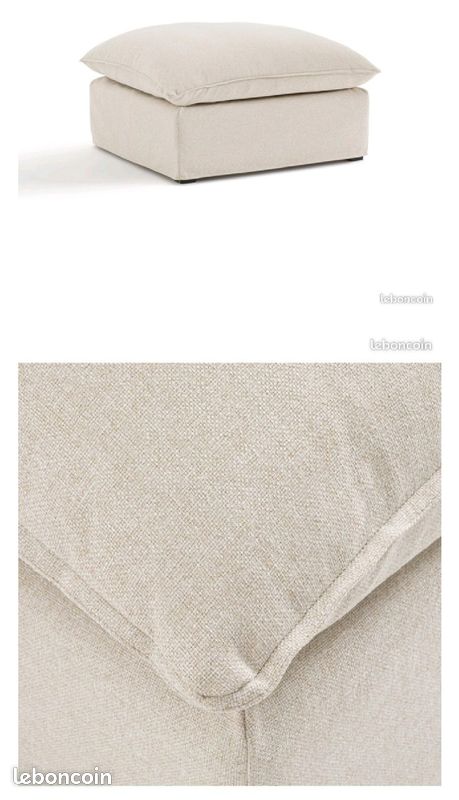 Très beau lot de 2 canapés + 1 pouf - Couleur Écru - État NEUF (image 9)