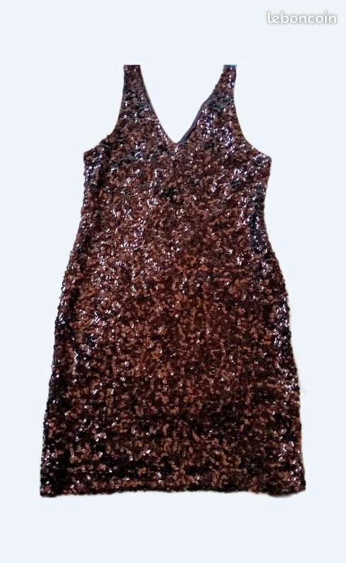 Robe marron à sequin (image 1)