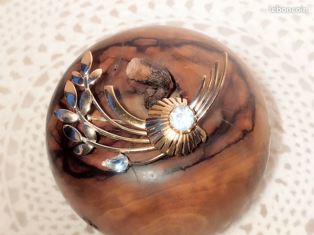 Broche Vintage Plaquée Or Signée GL Georges Legros - Bijou Ancien De Créateur, Occasion