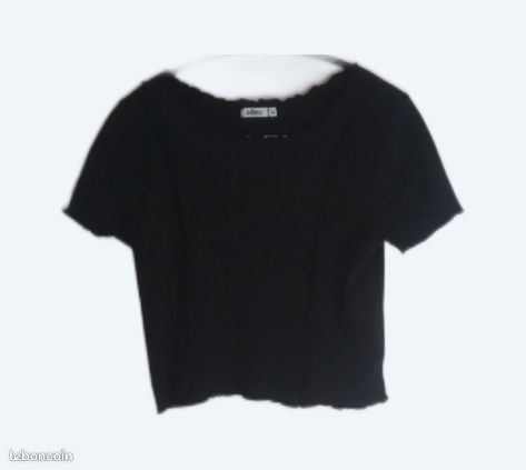 Gemo Tee Shirt Manche Longue Noir Fille Tee Shirt Vetement Fille