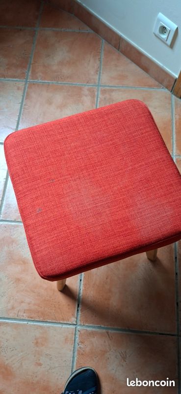 Tabouret déco orange rouge (image 3)