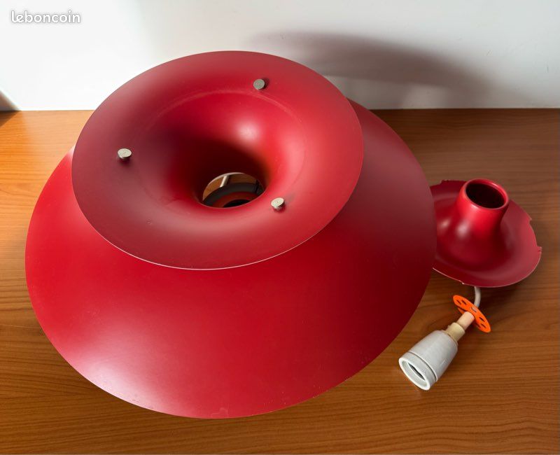 Suspension PH5 Louis POULSEN rouge années 60 70 (image 9)
