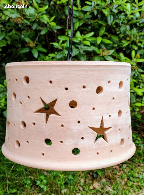 Luminaire ✨ thème nuit 🌛 étoilée ✨ terre cuite 🌸 artisanale 🌜 (image 2)