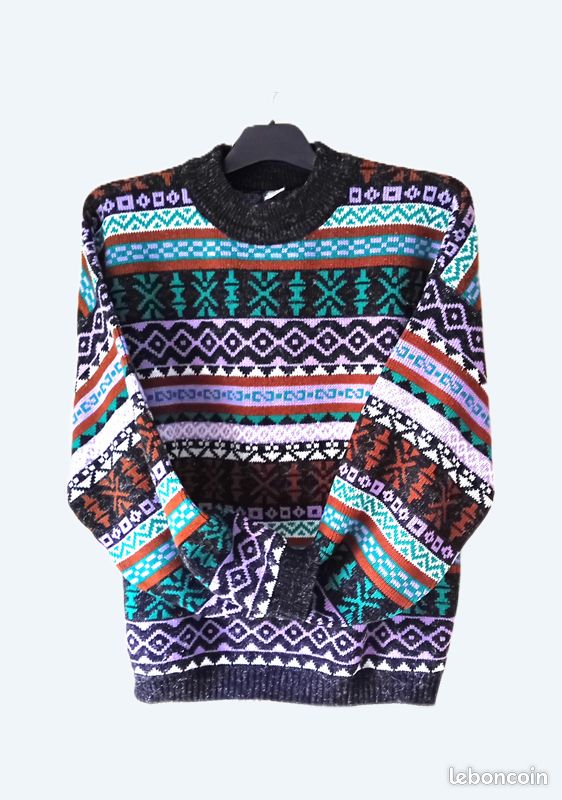 Pull Femme Vintage Taille 38/40 - Couleur Marron, Coupe Régulière, Occasion En Très Bon état