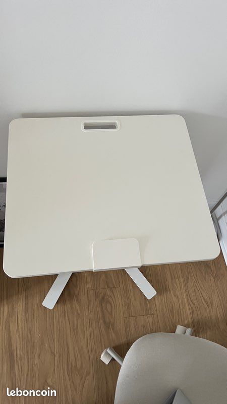 Mittzon ikea bureau assis debout blanc table ordinateur roulettes (image 2)