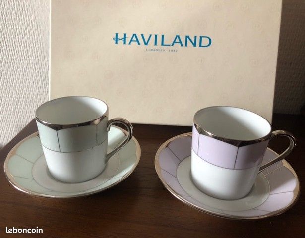 Coffret Haviland " Barbara Barry " 2 tasses & 2 sous-tasses (image 3)