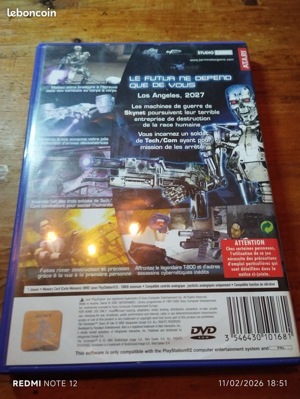 Jeu Terminator : Un Autre Futur - PlayStation 2 Version PAL - Bon état Complet