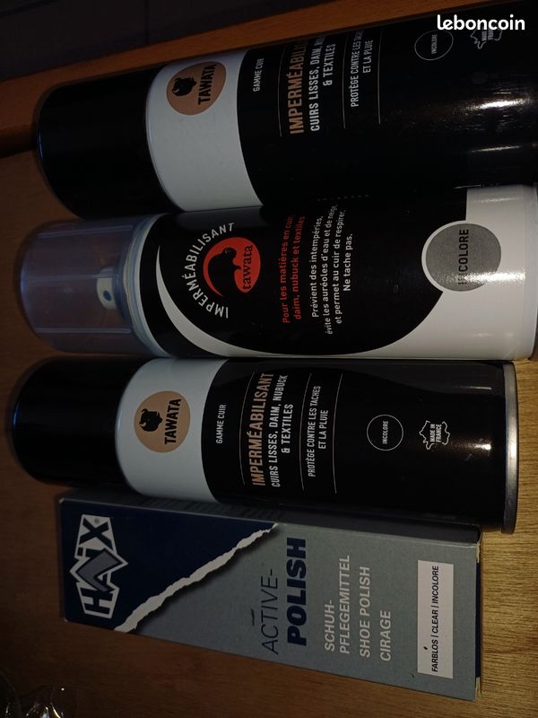 Vends 3 bombes imperméabilisants et 1 tube de cirage NEUF (image 1)