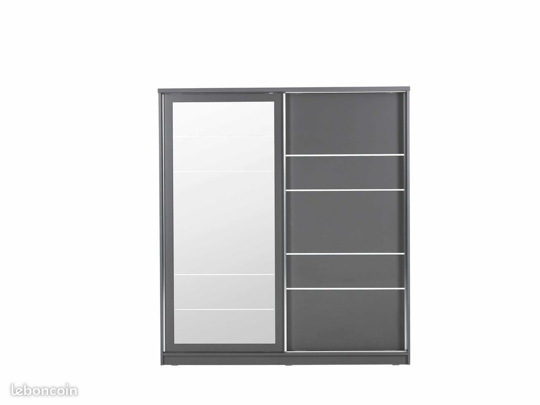 ARMOIRE 2 PORTES COULISSANTES – 160 x 60 x 200 cm (image 2)