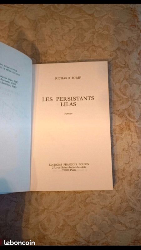 Livre Les Persistants Lilas de Richard Jorif (image 3)