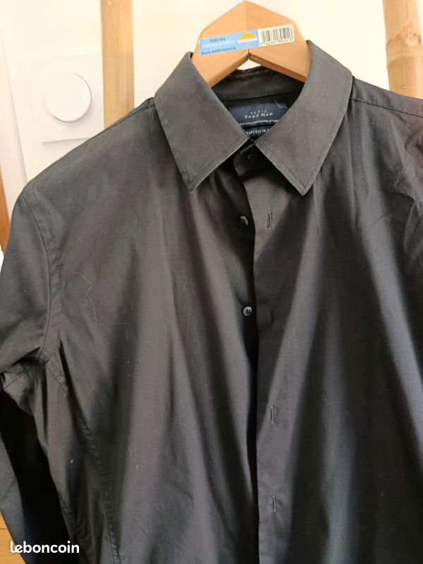 Chemise ultra slim Zara man noir taille m (image 1)