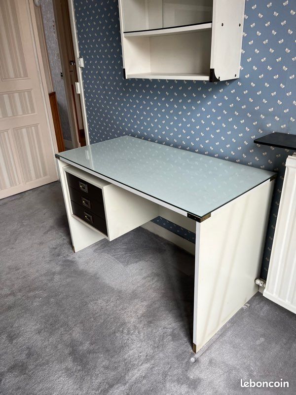 Bureau vintage + plateau en bois 110x55 (image 9)