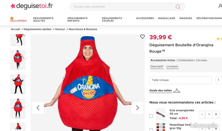 Disfraz De Botella De Orangina Para Adulto - Licencia Oficial, Ideal Para Carnavales Y Fiestas