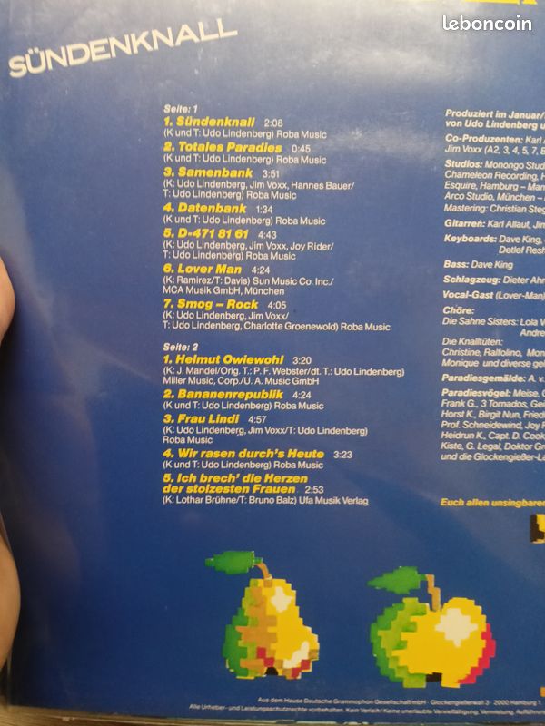 Vend vinyle 33 tours : Udo Lindenberg (image 3)