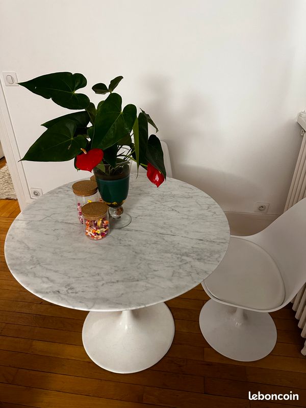Table à manger marbre blanc (image 1)