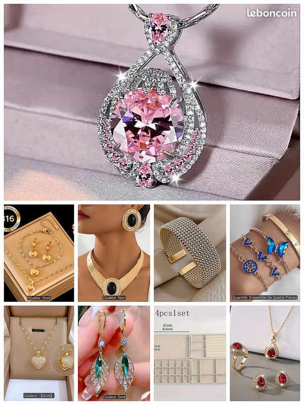Bijoux fantaisies en gros lot (négociable pour prix) + présentoirs (image 4)