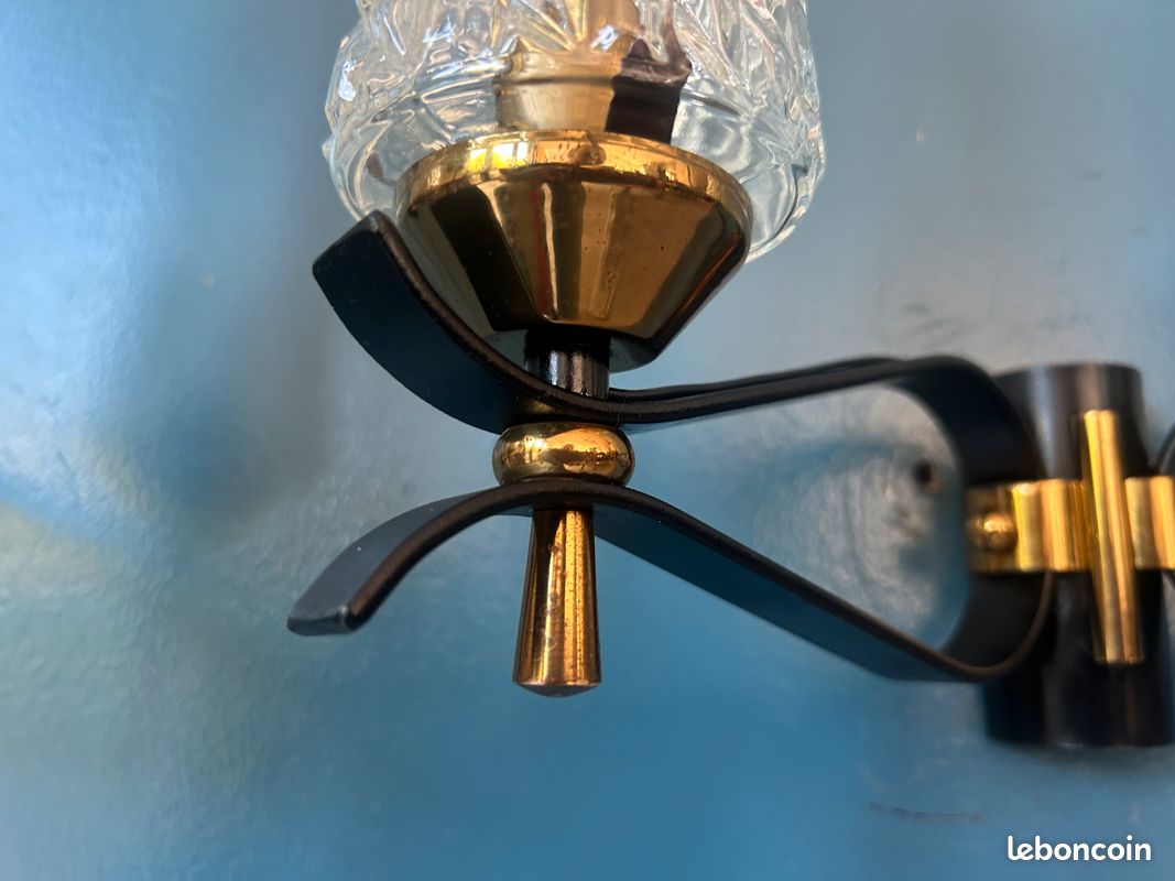 2 Appliques Vintage ARLUS/LUNEL - Verres Diamant Intacts (image 14)