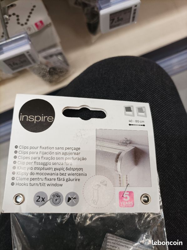 Clips de fixation sans perçage pour stores enrouleurs (image 4)