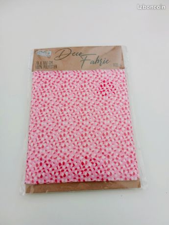 Coupon De Tissu Ancien - Motifs Fleuris Bleu Et Rose, 70x78 Cm, Coton Fin De France