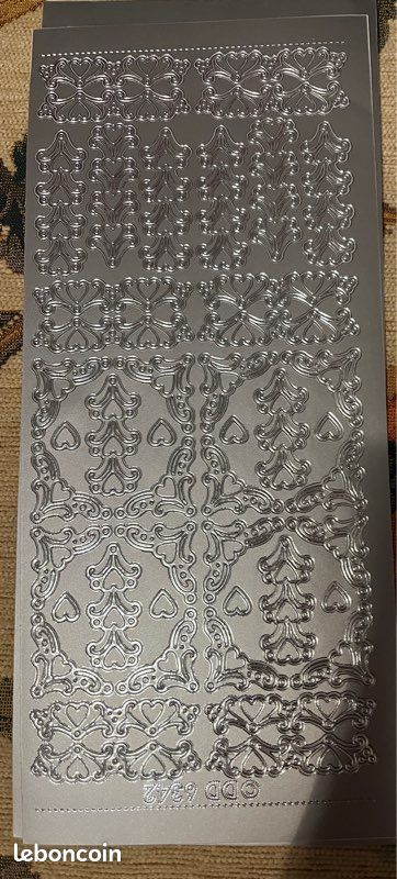 Lot de 15 planches de stickers argentés pour bordures et cadres (image 1)