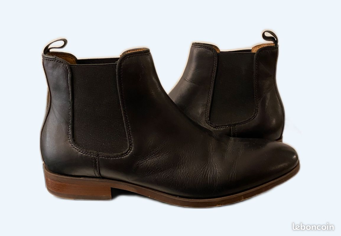 Boots noires en cuir homme 43 Aldo Chaussures