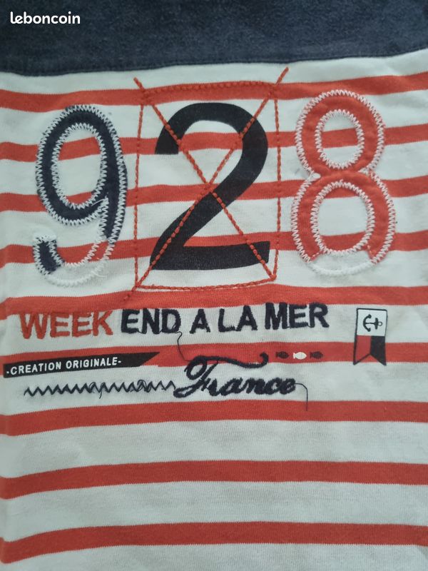T-shirt 5 ans Rayures week end à la mer (image 2)
