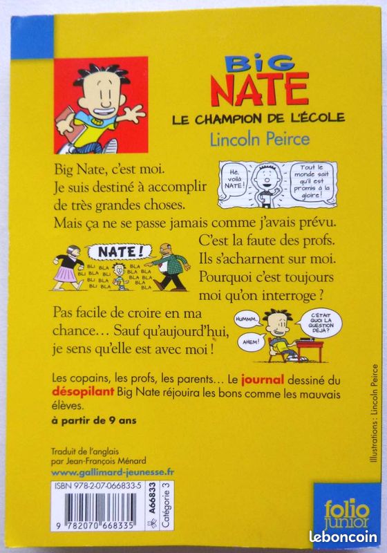 Big Nate : le champion de l'école / Lincoln Peirce - ISBN 9782070668335 (image 3)
