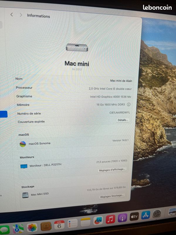 Apple Mac mini I5 late 2012 Ordinateurs