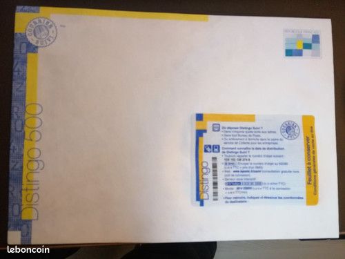 RARE Enveloppe PAP Prêt-à-poster DISTINGO SUIVI 500g NEUF++ (image 1)