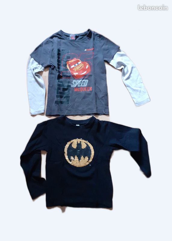 Tee shirt barman 6 an tee shirt cars 6 ans (image 1)