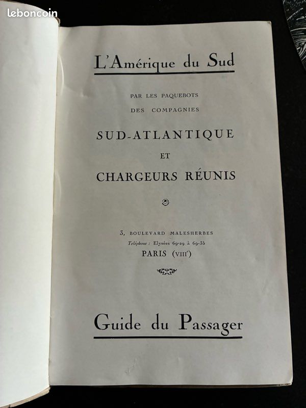 Guide du passager paquebot compagnie navigation sud atlantique chargeurs réunis Brésil La Plata (image 2)